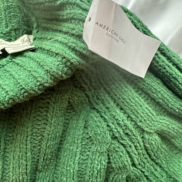 American Eagle Outfitters Teal Ribbed Turtleneck Sweater - Picture 4 of 4